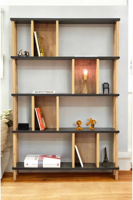Hanah Home Peka-0045 Antracita y Roble